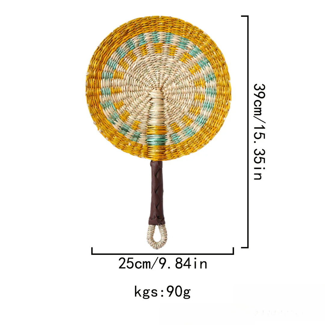 Handwoven Seagrass Fan for Warm Wall Texture