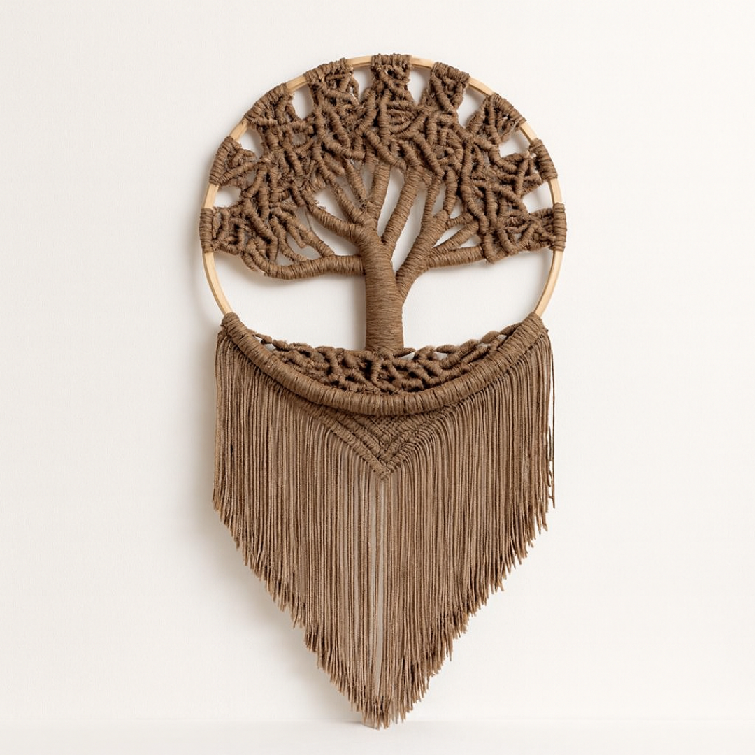 Woven Tree Wall Art for a Calming Boho Touch