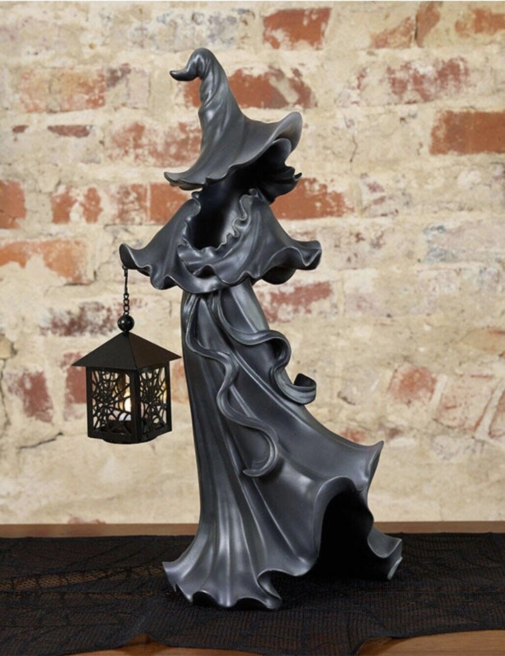 Black Witch Lantern For Cozy Halloween Glow