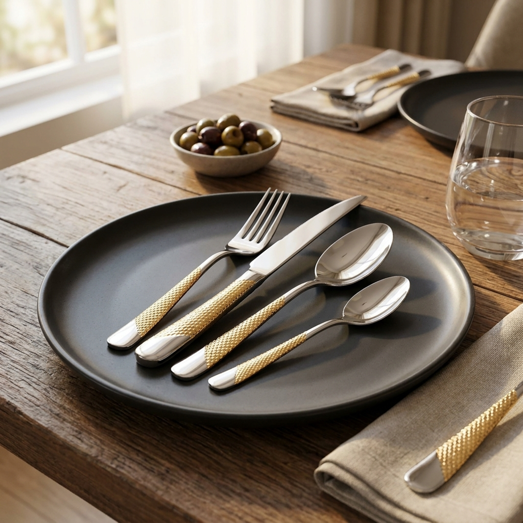 Textured Cutlery Set for Effortless Table Style