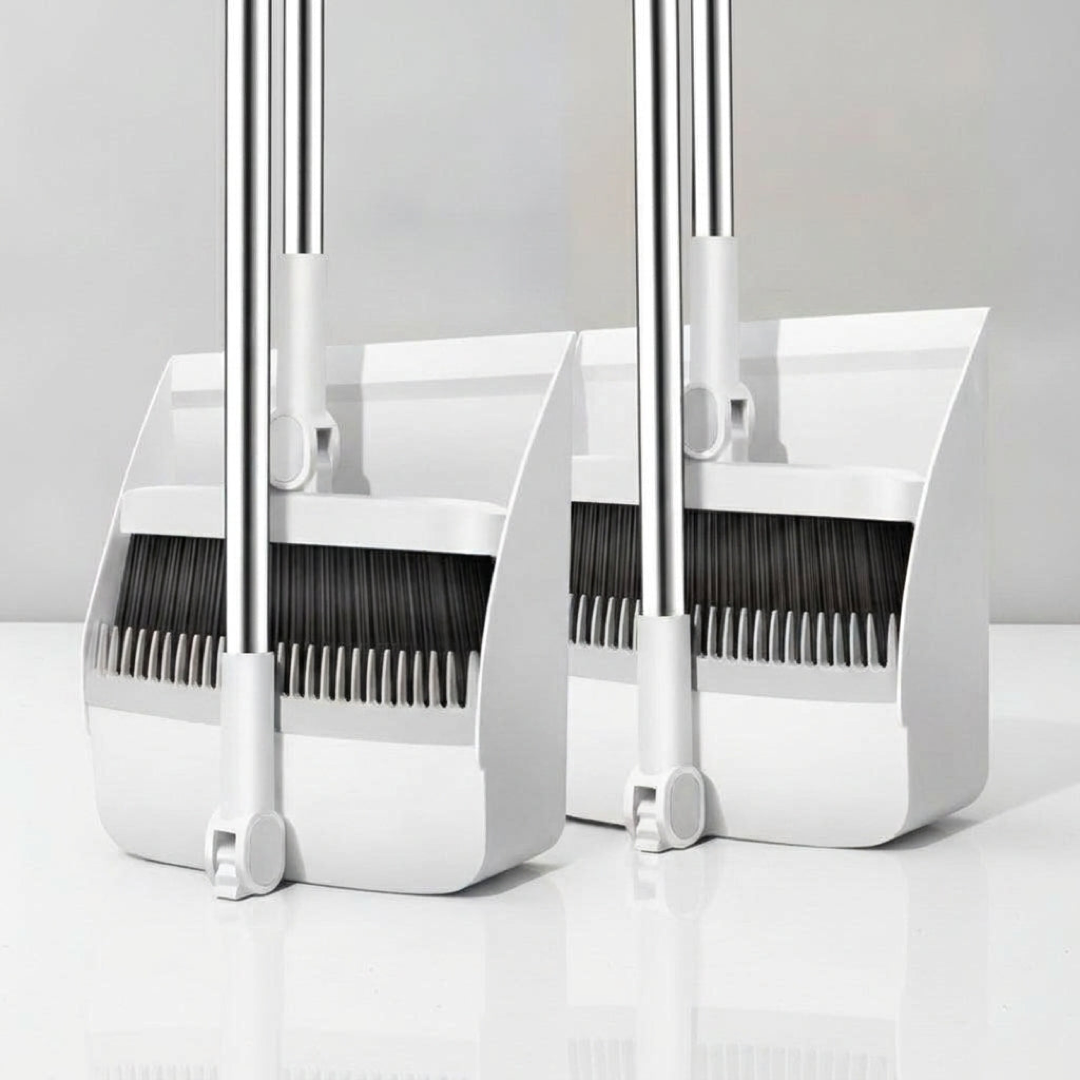 Self-Cleaning Broom Set for Easy Reach