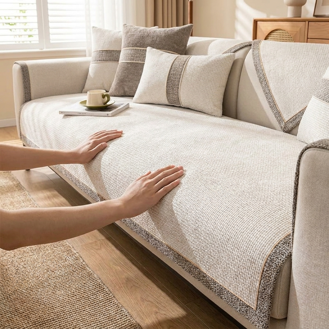 Stay-Put Sofa Cover for a Neater Living Room
