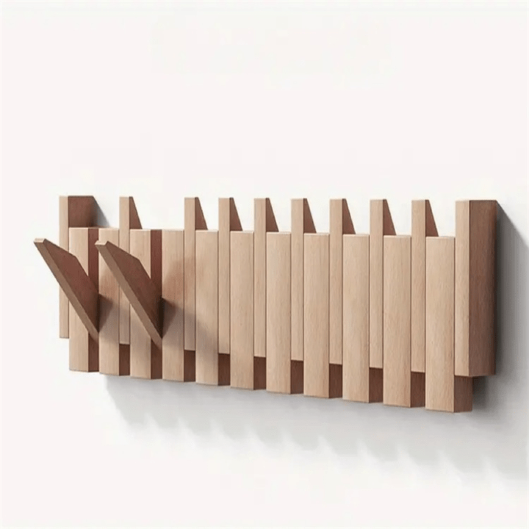 Piano-Inspired Coat Rack with Folding Hooks