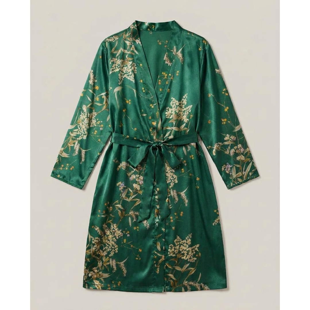 Floral Satin Robe for Effortless At-Home Comfort