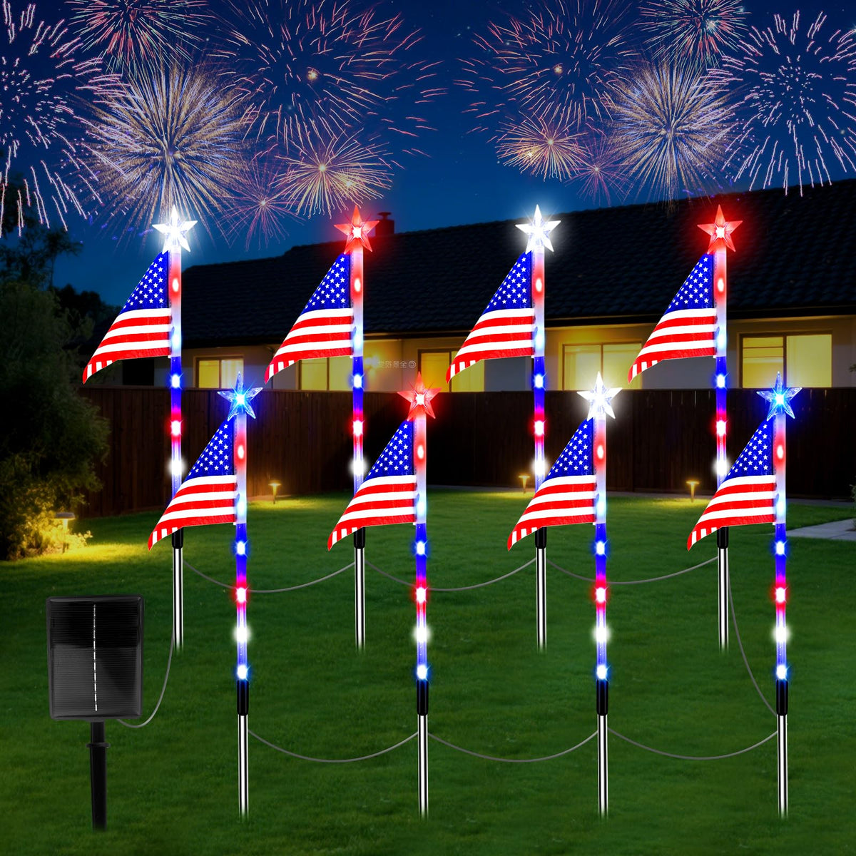 Solar Flag Lights for Bright Patriotic Pathways