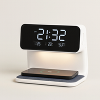 Bedside Glow Clock With Wireless Charging