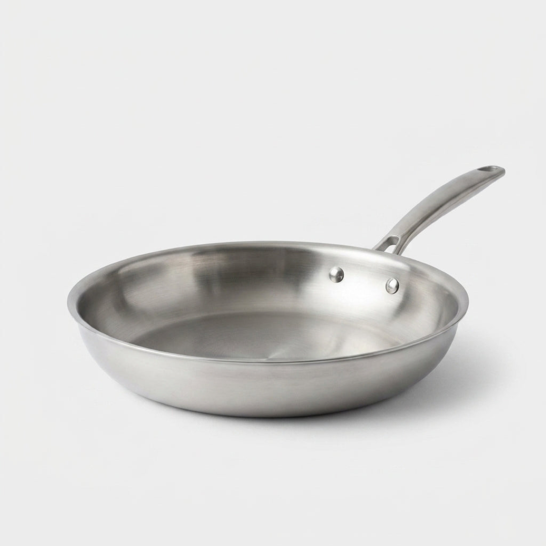 Tri-Ply Steel Frying Pan for Coating-Free Searing