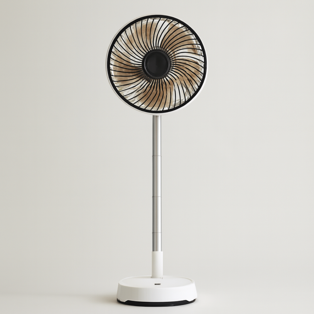 Rechargeable Fan – Compact to Full-Height Cooling