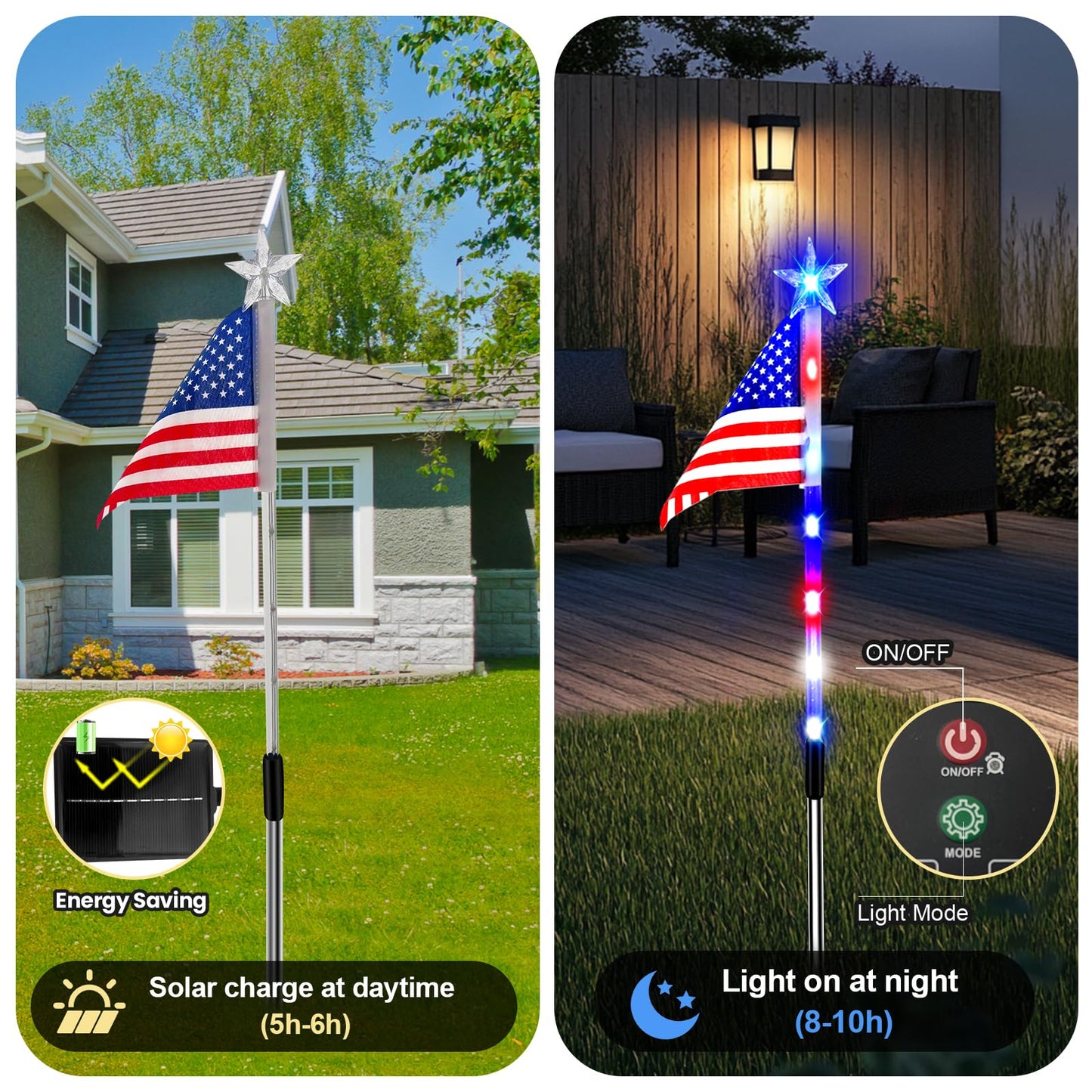 Solar Flag Lights for Bright Patriotic Pathways