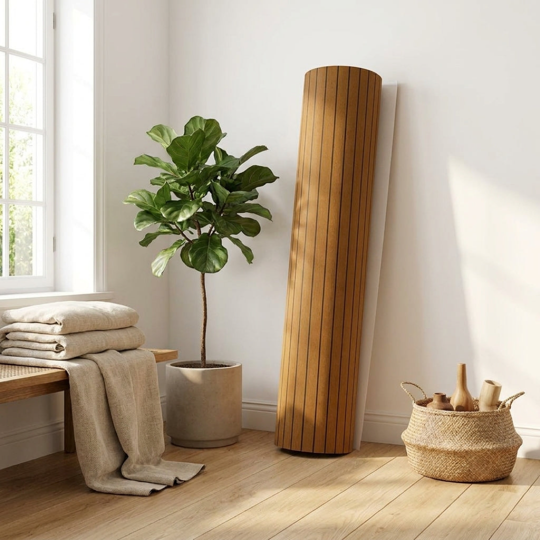 Peel-And-Stick Wood Slat Panels For Easy Wall Updates