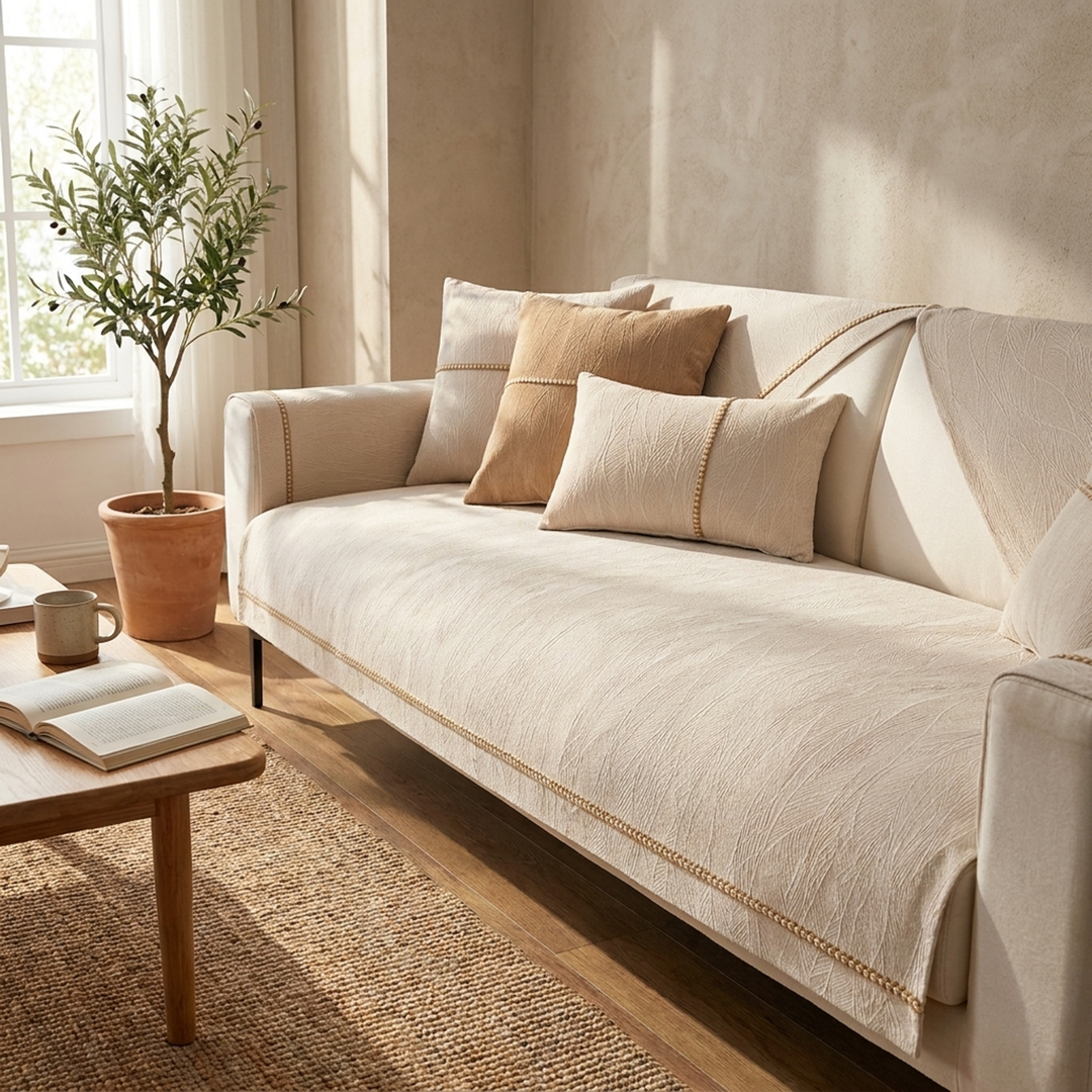 Stay-Put Sofa Cover for a Neater Living Room