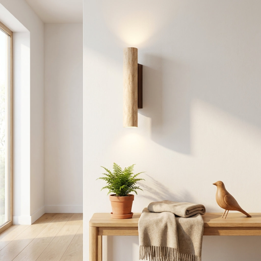 Travertine Wall Lamp for a Calming Glow