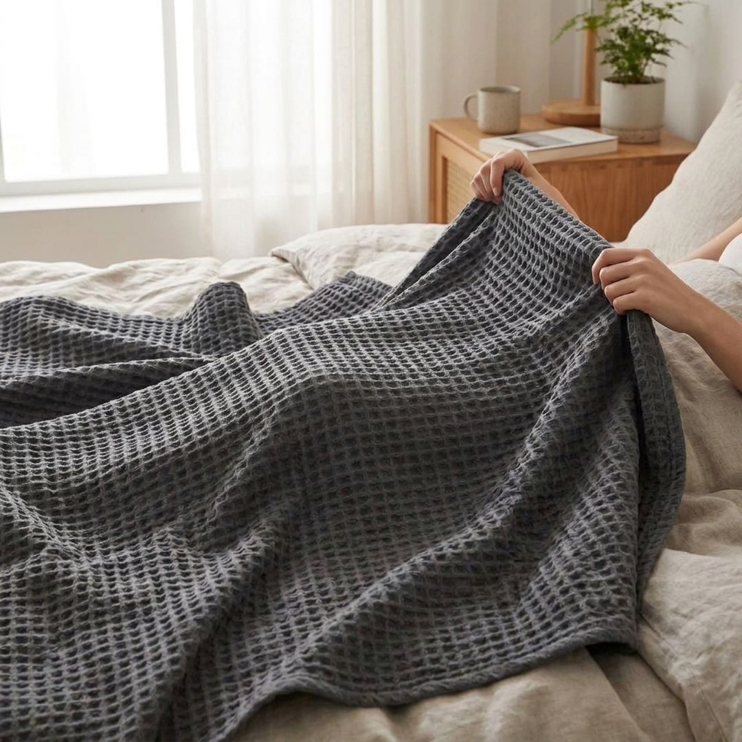 Waffle Weave Throw – Breathable Everyday Comfort
