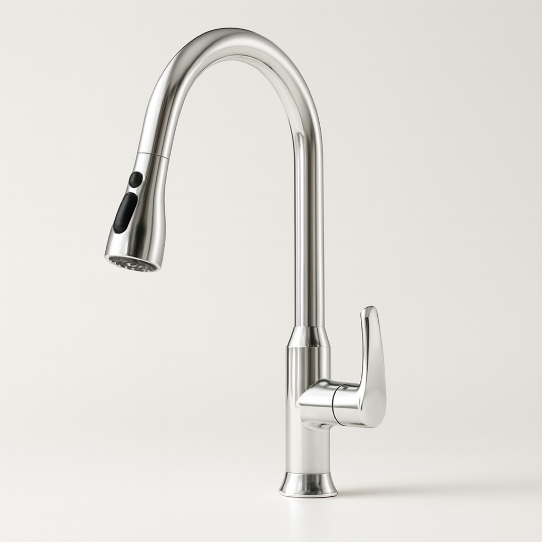 Statement Kitchen Faucet – Flexible Pull-Out Reach
