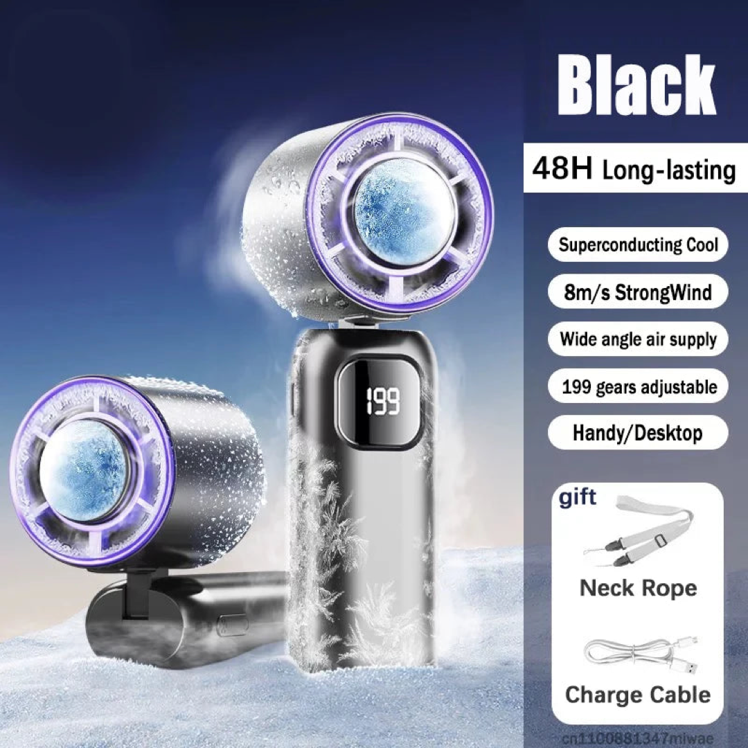 Portable Ice-Cooling Fan for Rapid Relief