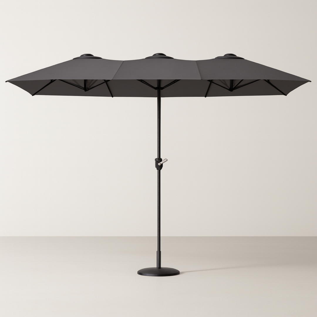 Twin Garden Parasol for Wider Patio Shade