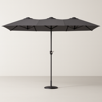 Twin Garden Parasol for Wider Patio Shade
