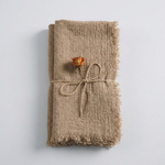 Frayed Cotton Napkin Set for Cozy Tables