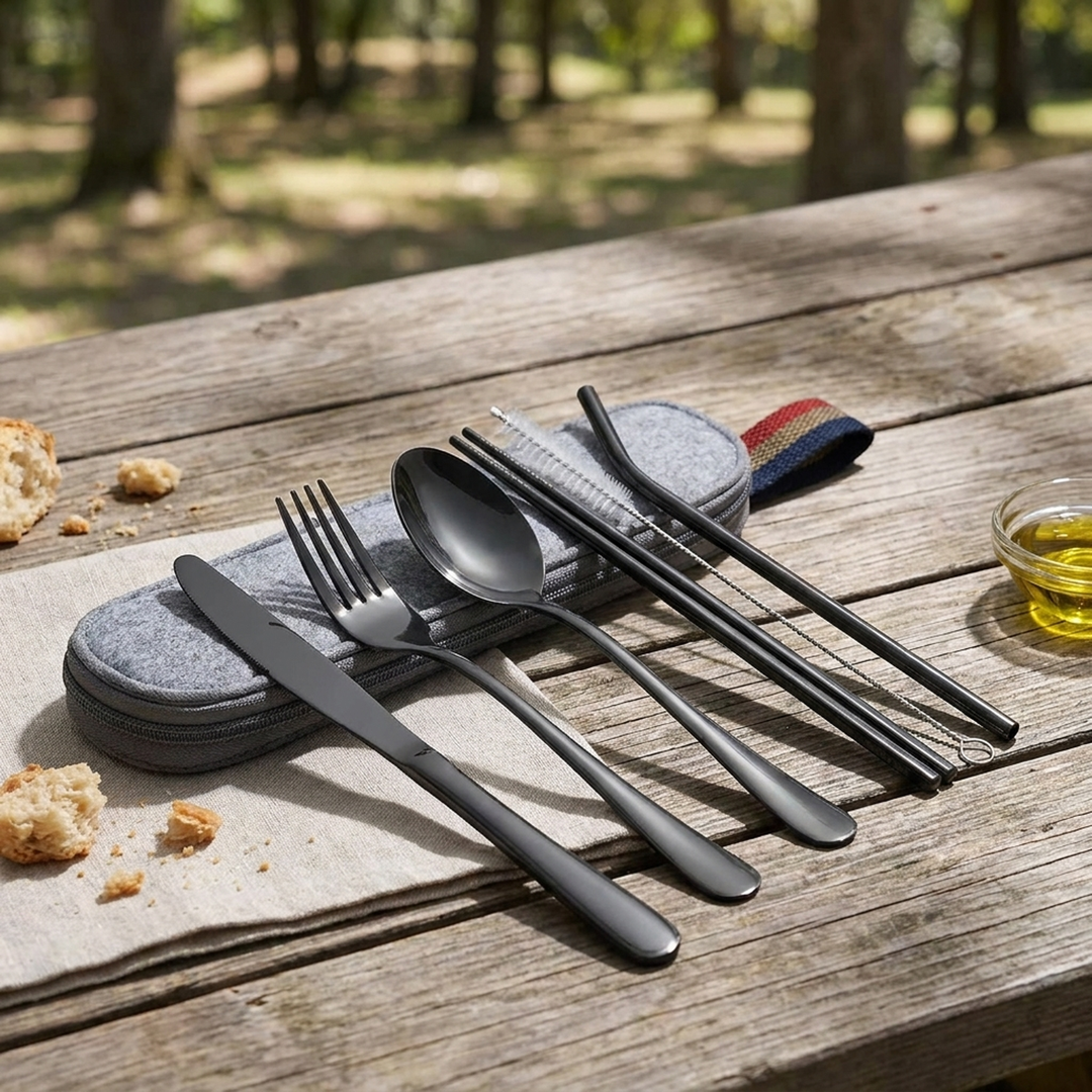 Travel Cutlery Kit for Tidy Meals Anywhere
