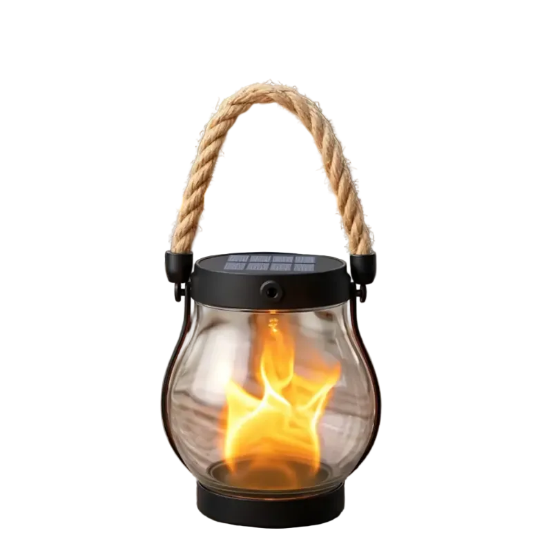 Solar Outdoor Lantern With Flickering Flame