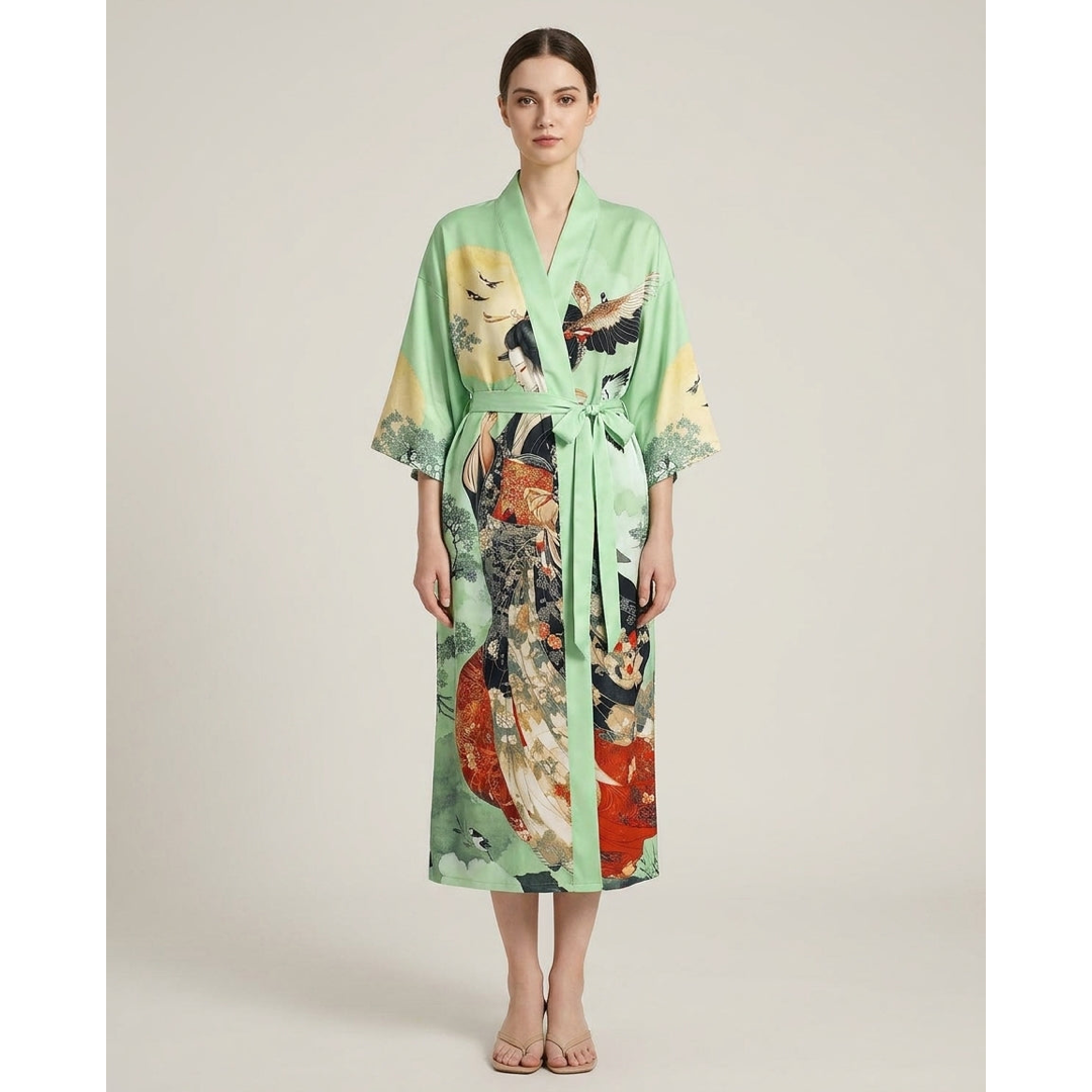 Vintage Print Kimono Cardigan for Effortless Layering