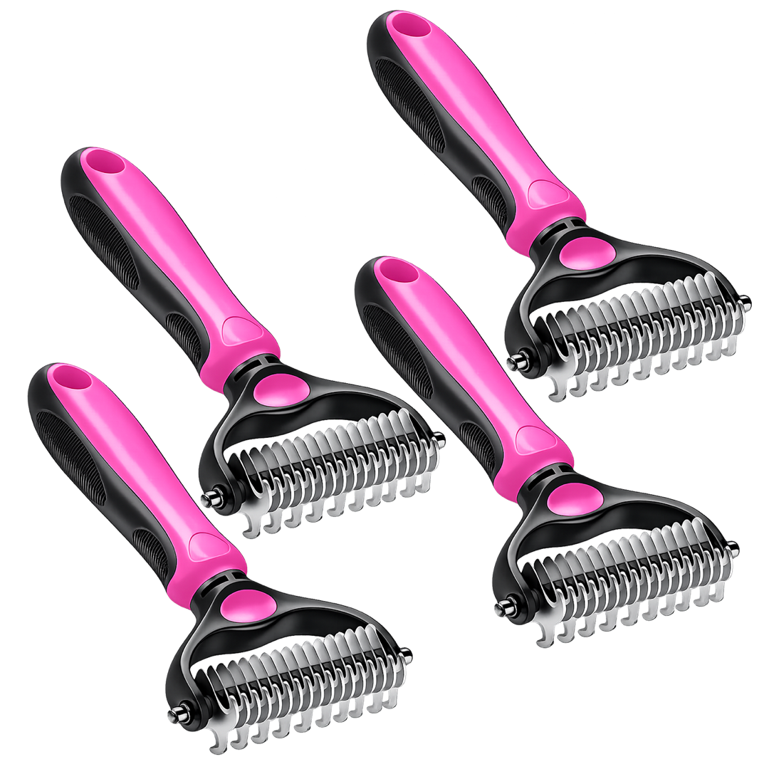 Dual-Sided Pet Rake for Less Shedding