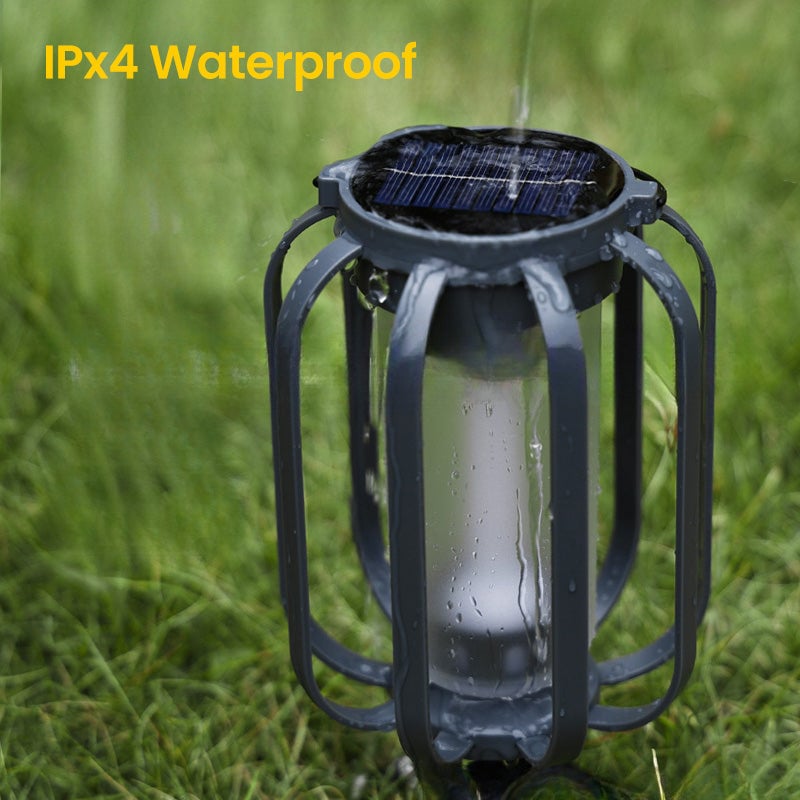 Dual-Flame Solar Lantern For Effortless Outdoor Glow