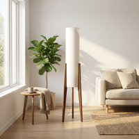 Walnut LED Floor Lamp for Adjustable Ambience