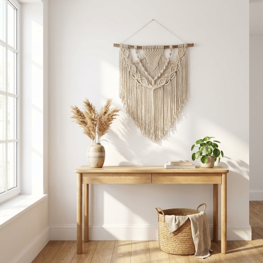 Handwoven Macrame Tapestry for Serene Spaces