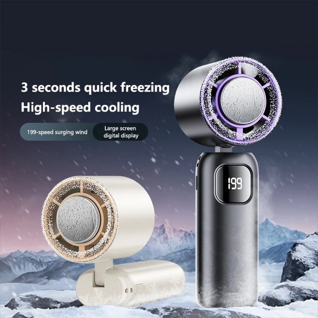 Portable Ice-Cooling Fan for Rapid Relief
