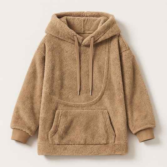Pet Pocket Fleece Hoodie for Cozy Carrying