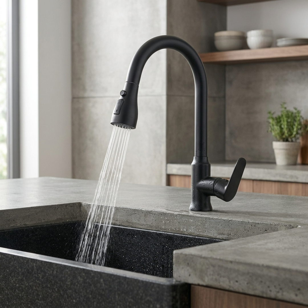 Statement Kitchen Faucet – Flexible Pull-Out Reach