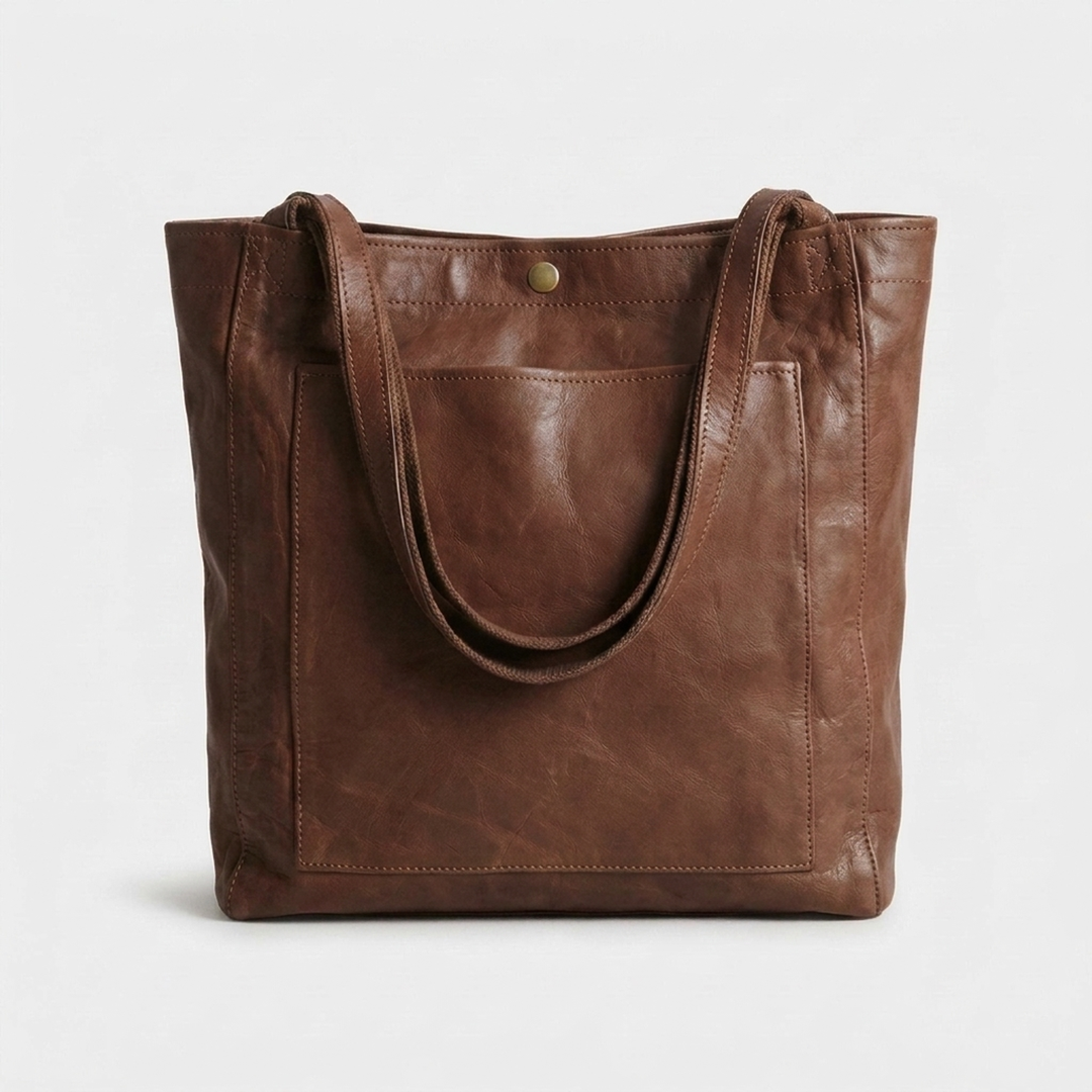 Faux Leather Shoulder Bag for Organized Days