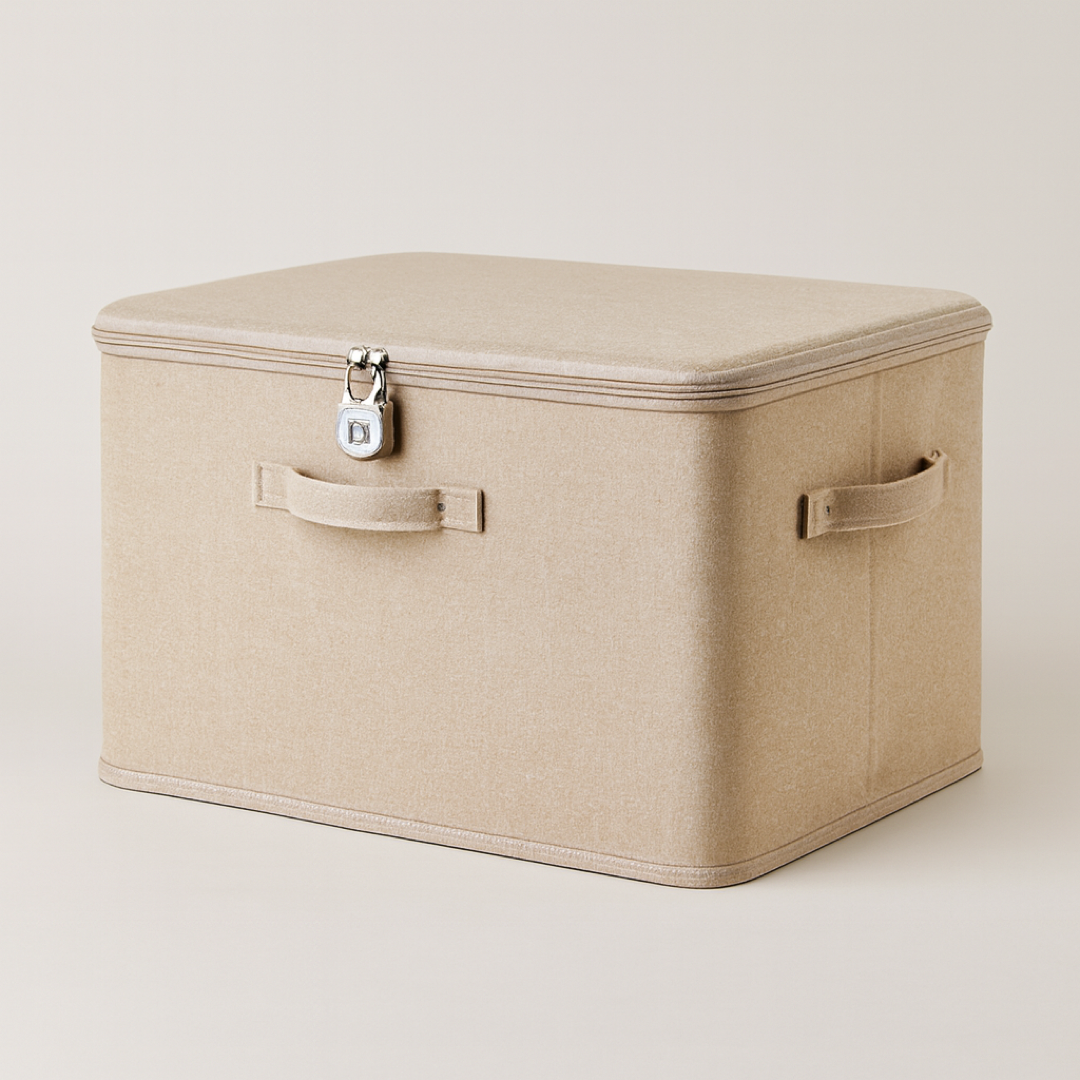Secure Foldable Storage Box for Tidy Spaces