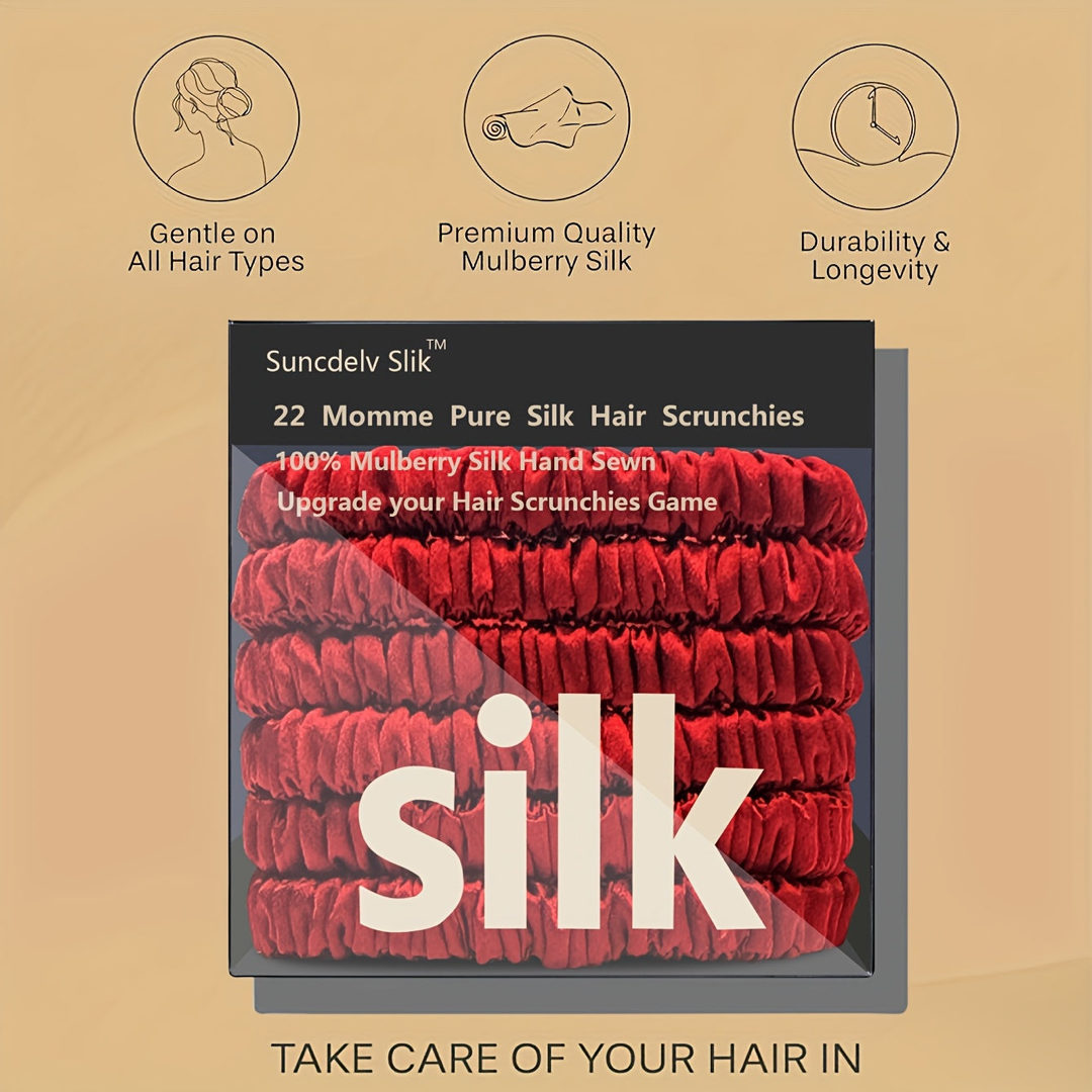 Mulberry Silk Scrunchie Set for Creaseless Hold