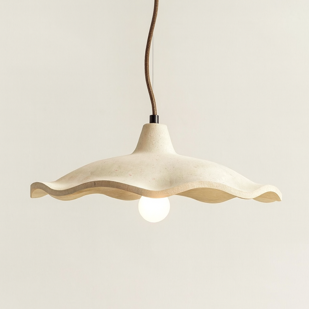 Lotus Travertine Pendant Light for a Warm Glow