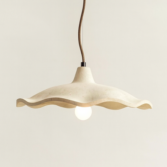Lotus Travertine Pendant Light for a Warm Glow