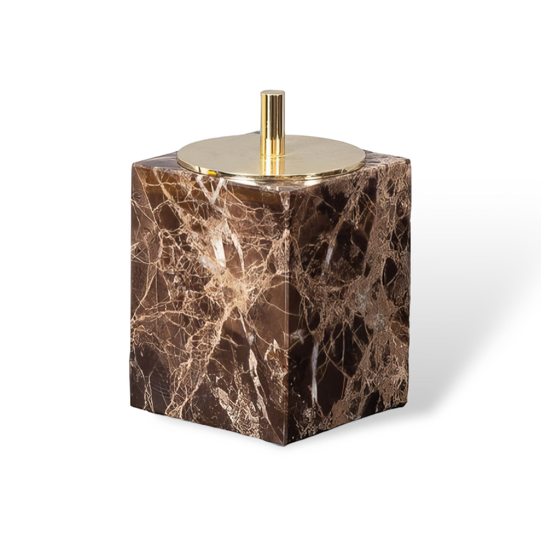 Dark Marble Vanity Set for Clutter-Free Countertops