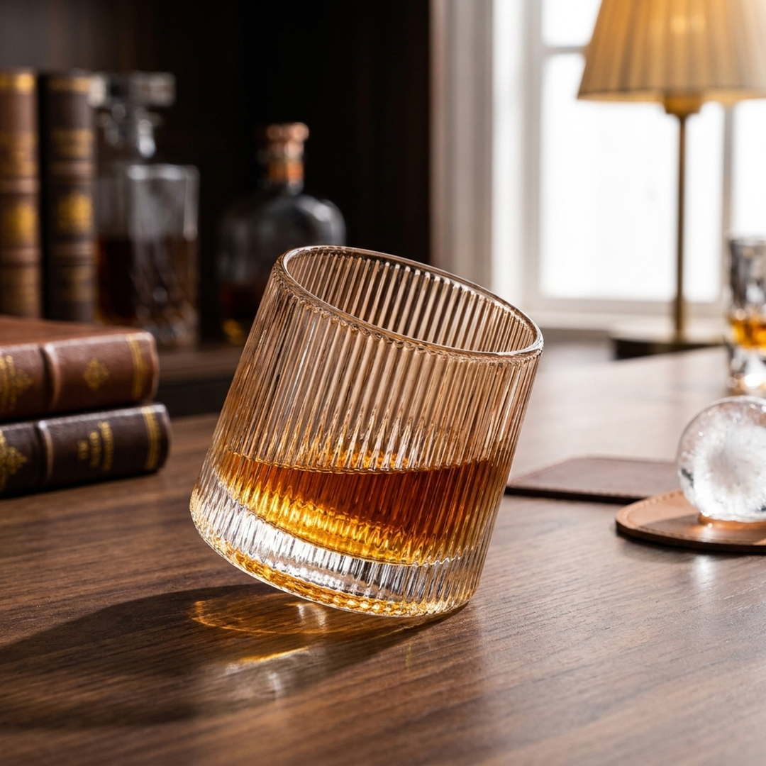 Spinning Whiskey Glasses for Engaging Pours