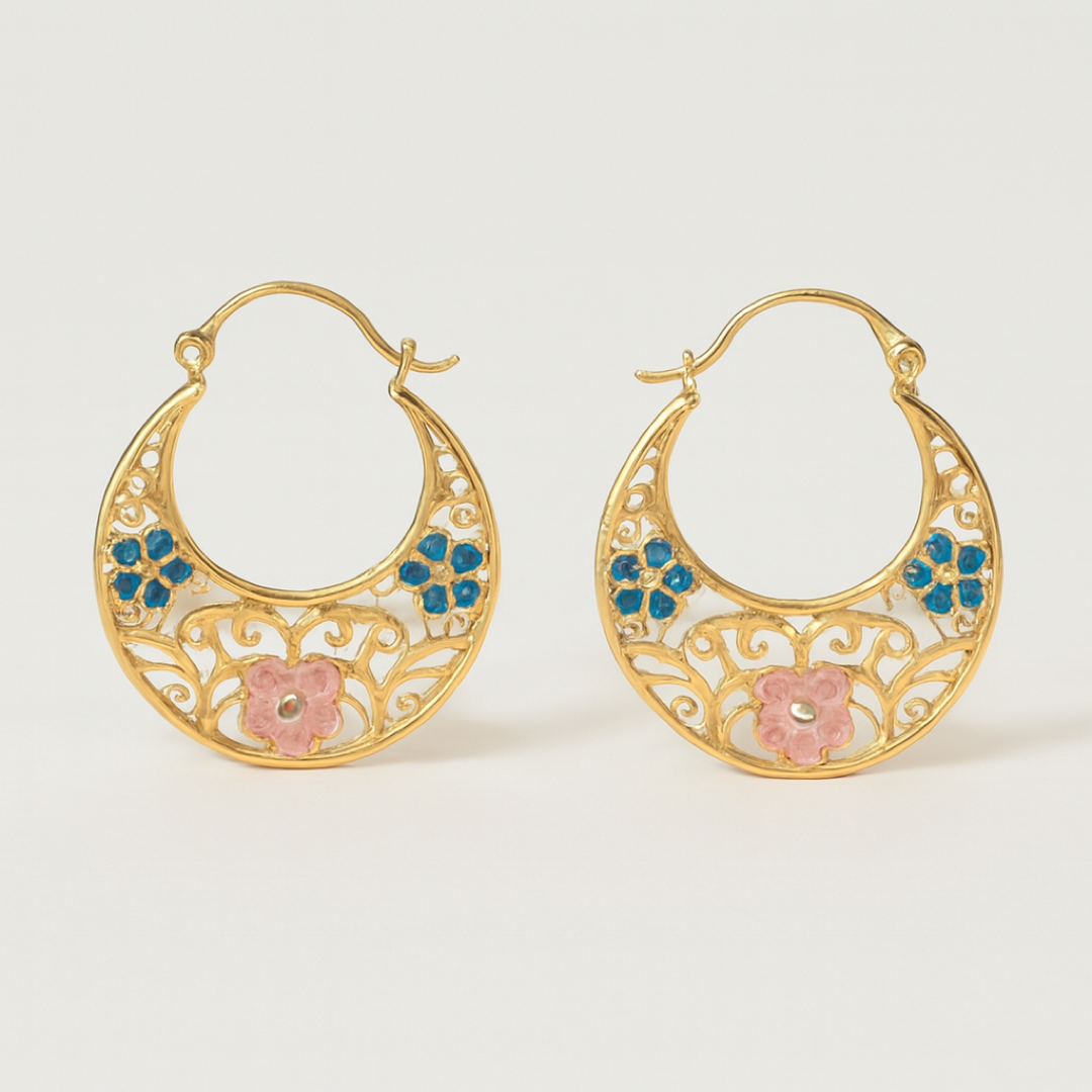 Floral Crescent Earrings for Effortless Style