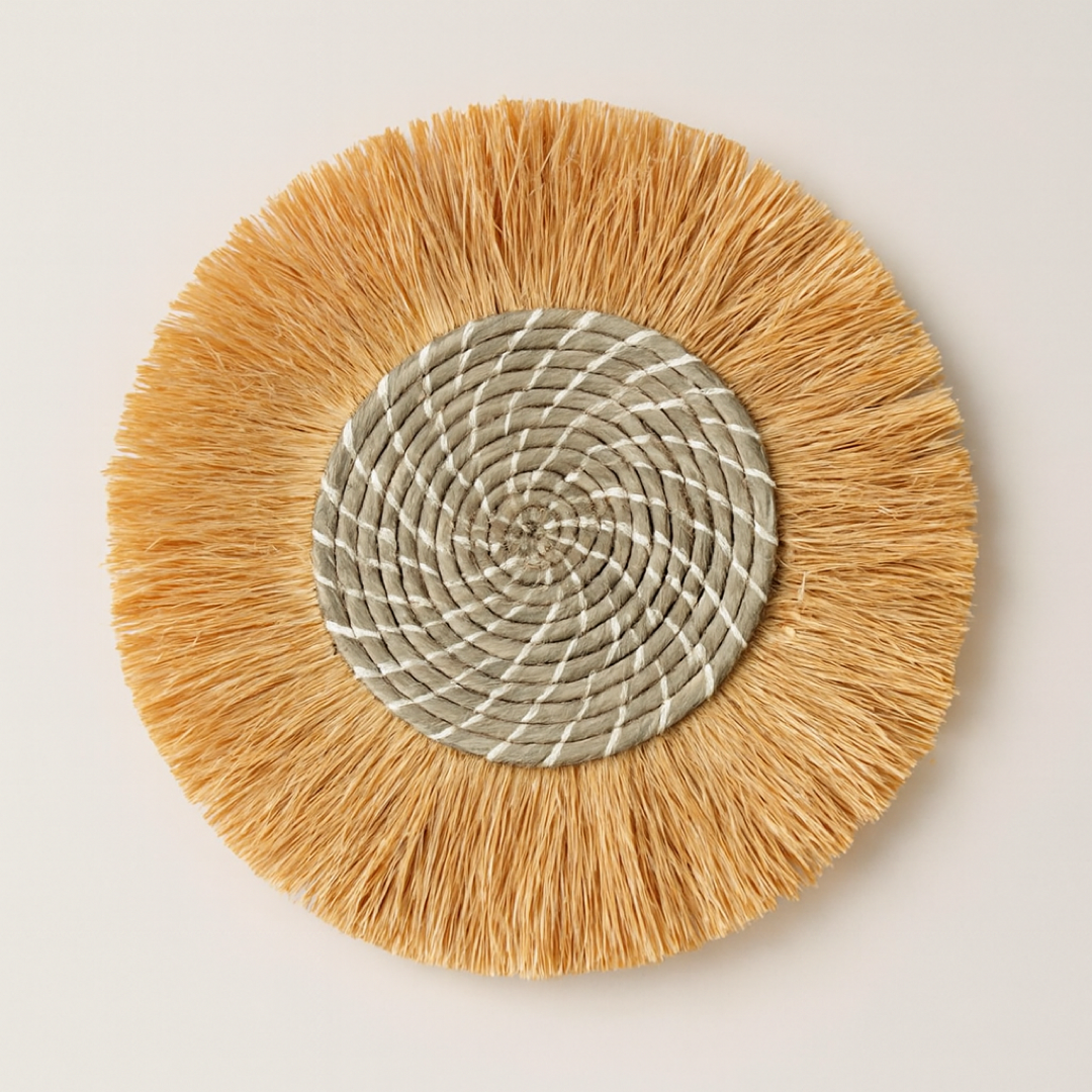 Moroccan Straw Wall Art for Natural Warmth