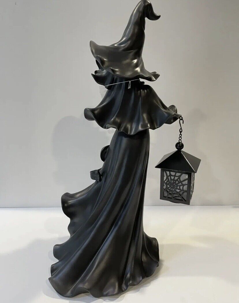 Black Witch Lantern For Cozy Halloween Glow