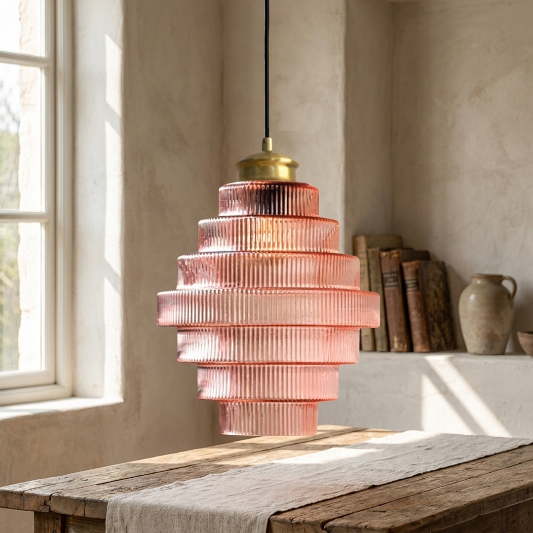 Tiered Glass Pendant Light — Warm Ambient Glow