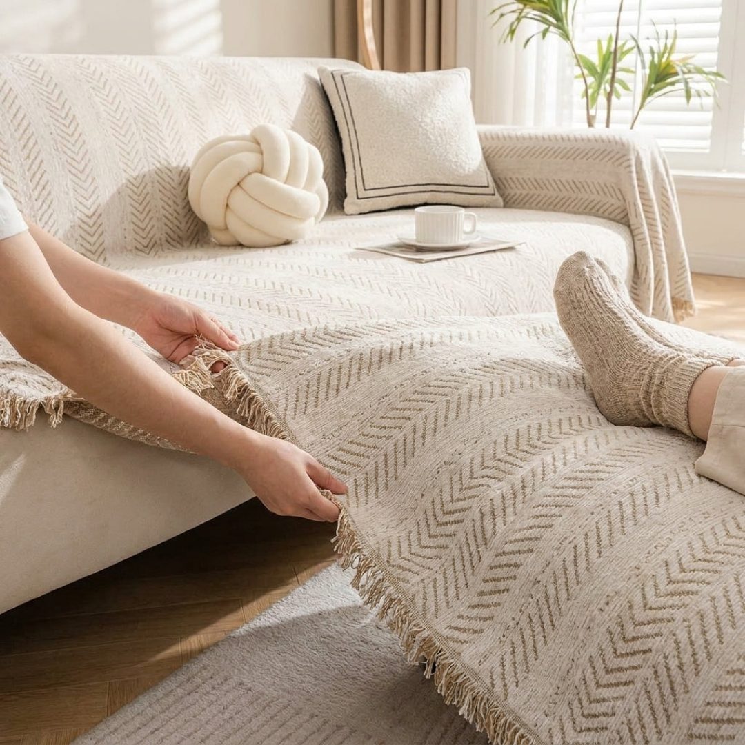 Chenille Sofa Cover for Pet-Proof Comfort