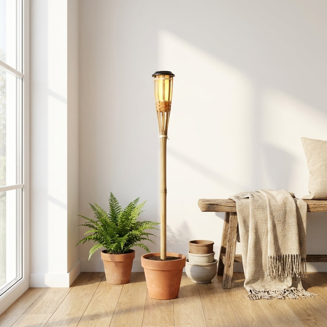 Bamboo Solar Path Light for Effortless Evenings