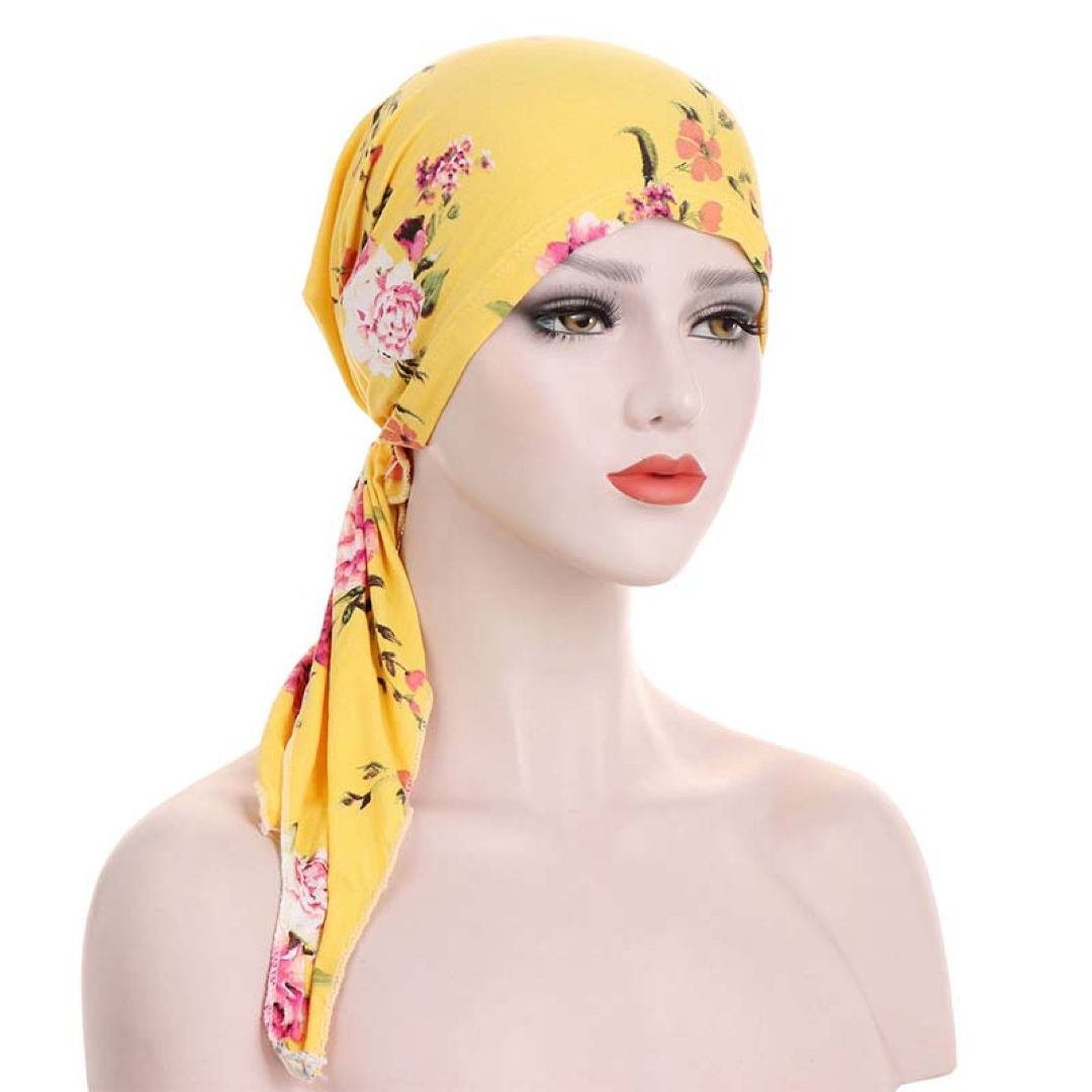 Floral Slip-On Turban for Easy Styling