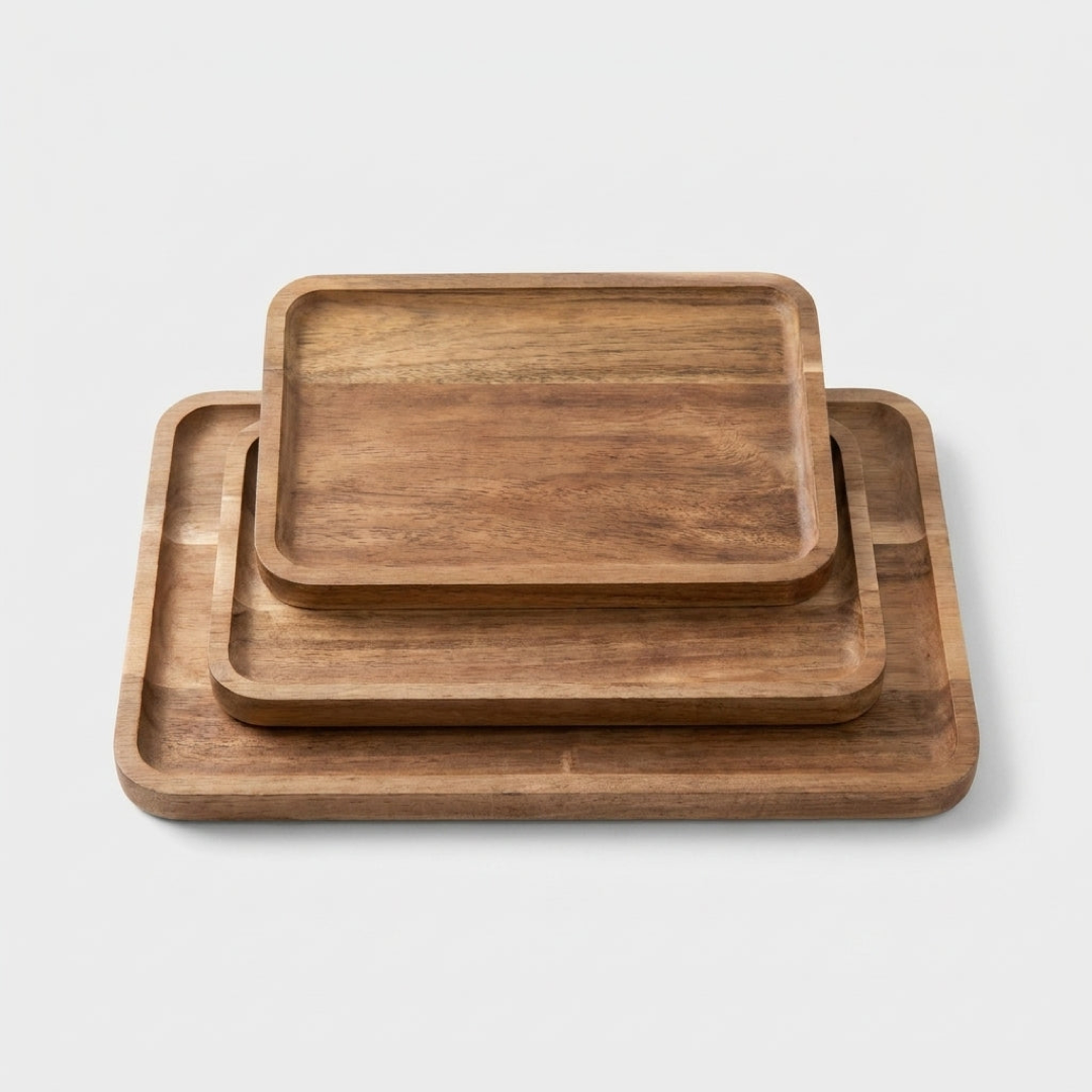 Natural Wood Serving Tray for Effortless Entertaining