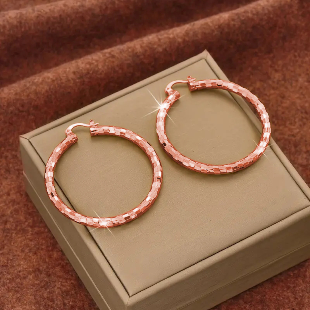 Textured Hoop Earrings With Effortless Sparkle