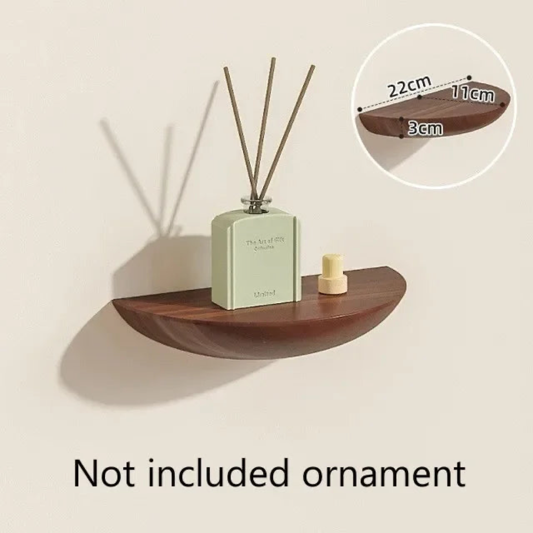 Semicircle Wood Wall Shelf for Space-Saving Display