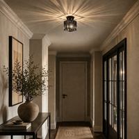 Square Crystal Ceiling Light for Radiant Rooms